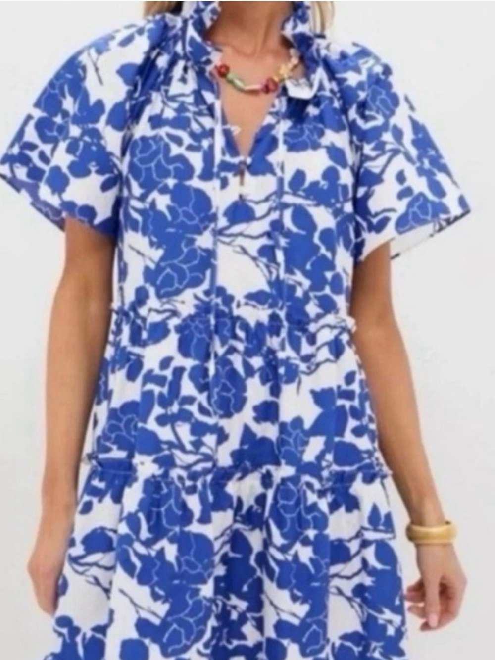 NWT - Hyacinth House Thea Mini Dress — Blue Floral — Size S